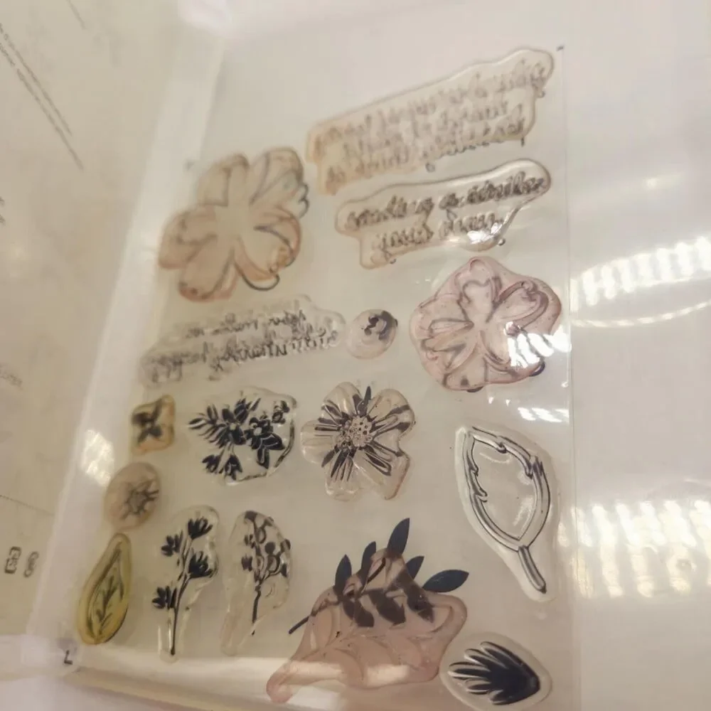 Stampin Up Love & Affection Cling Stamp Set Unmounted Flowers Leaves Friend